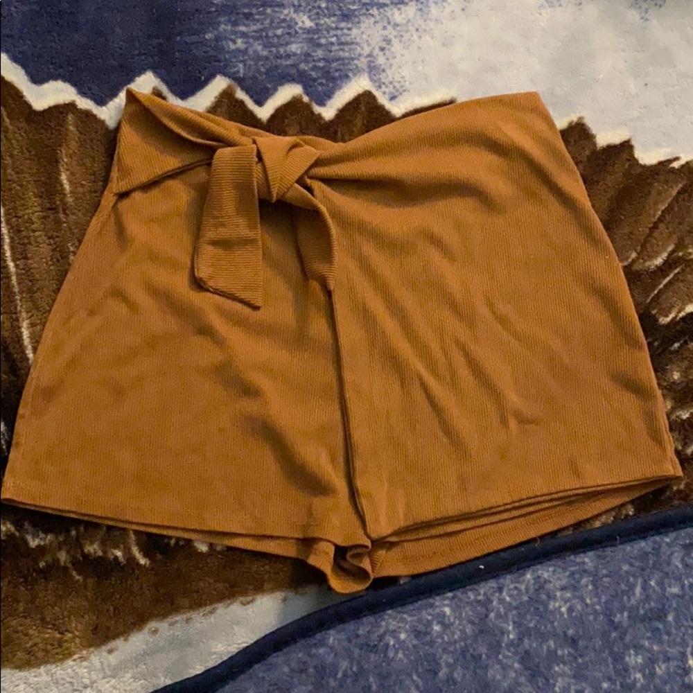 Copper brown wrap skort